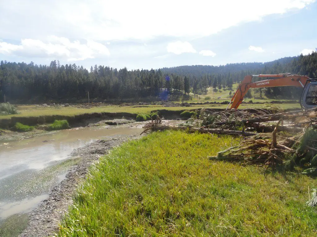 Glacier Excavating restoration construction in progress Glacier Excavating restoration construction in progress