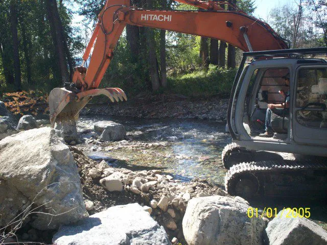In-stream construction on a mountain reach